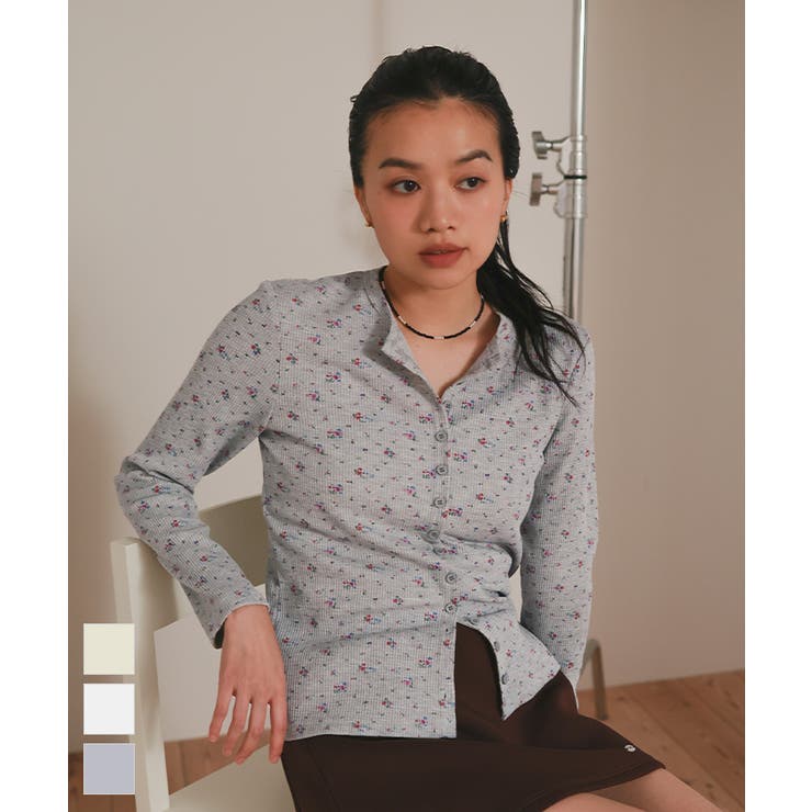 小花柄ワッフルカーディガン【miette ミエット】 | titivate | 詳細画像1 