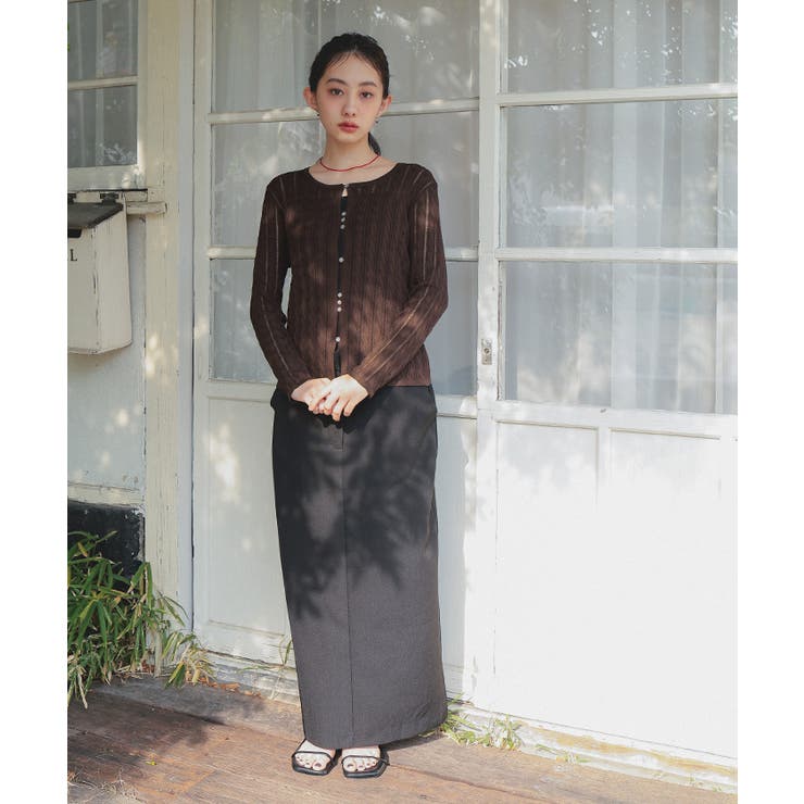 透かし編みケーブルニットカーディガン | titivate | 詳細画像17 