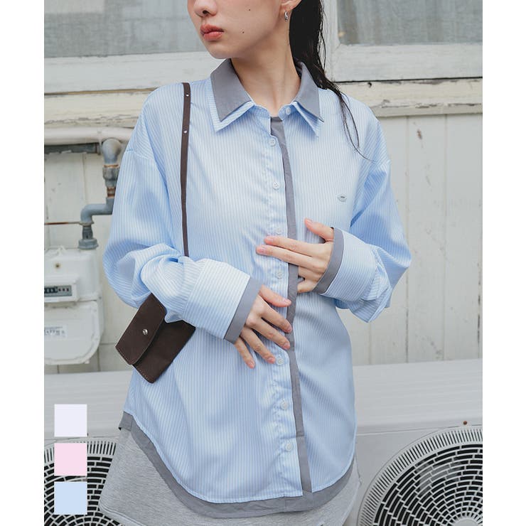 ストライプレイヤードライクシャツ【miette ミエット】 | titivate | 詳細画像1 