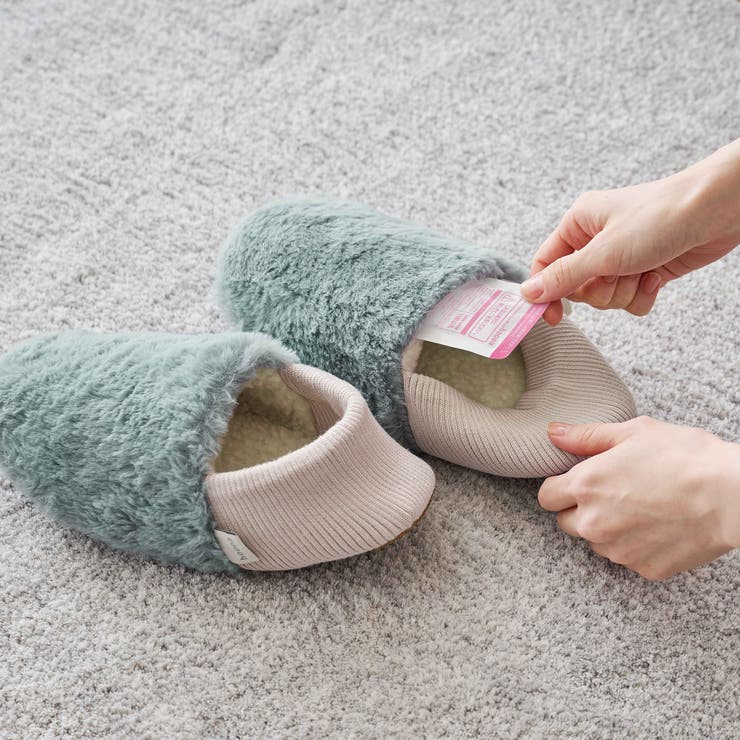 レンジですぐにホッカホカ ジェル湯たんぽ ポケット付きウォームスリッパ | Toffy store | 詳細画像2 