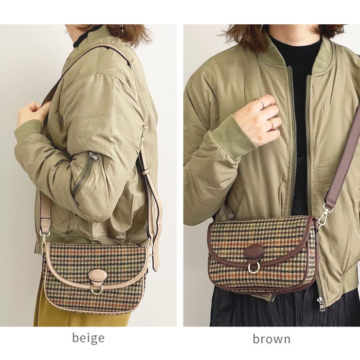 チェック柄ハーフムーンショルダーバッグ レディース 鞄 |  TOKOHANA | 詳細画像16 