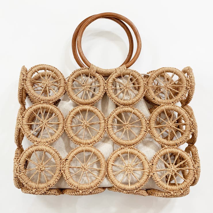 巾着付きサークル柄カゴバッグ レディース 春夏 |  TOKOHANA | 詳細画像11 