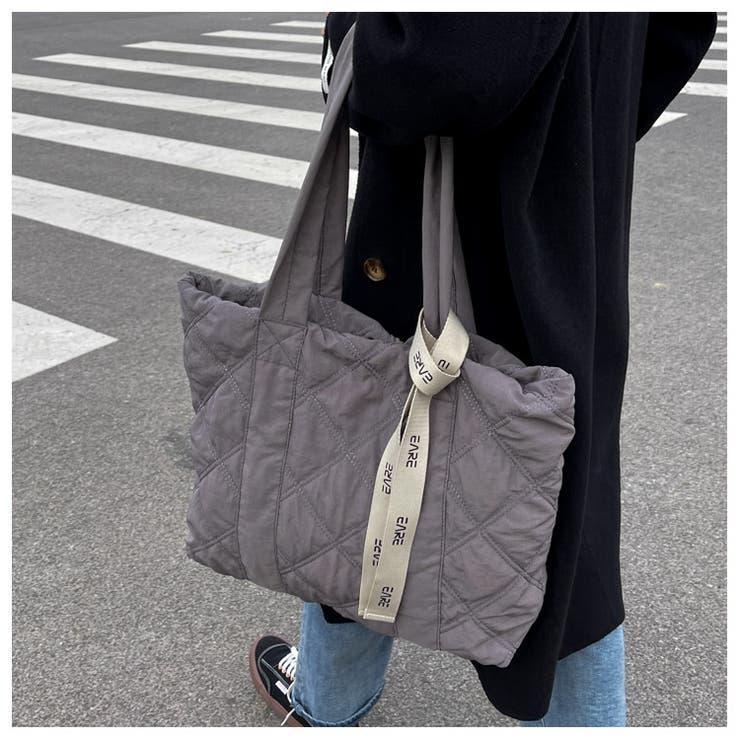 グレー | キルティング トートバッグ レディース |  TOKOHANA