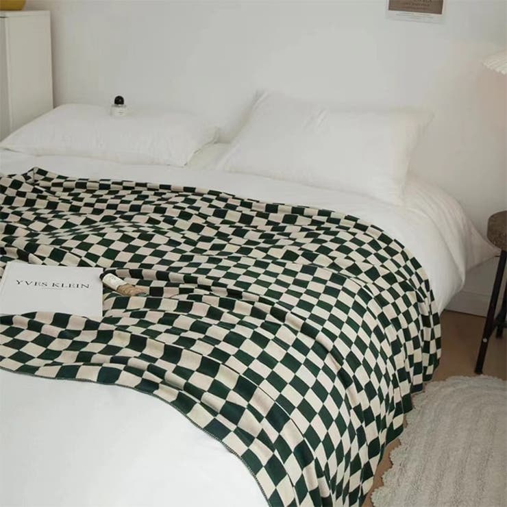 ブランケット ブロックチェック柄 ひざ掛け[品番：THNW0000505