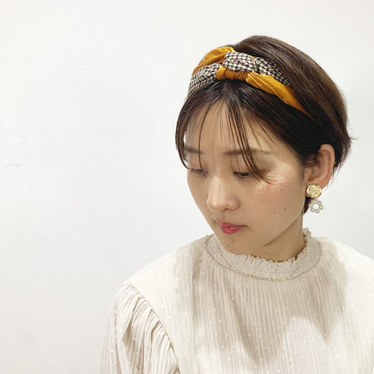 チェック柄クロスデザインヘアバンド ヘアアクセ ヘアバンド |  TOKOHANA | 詳細画像3 