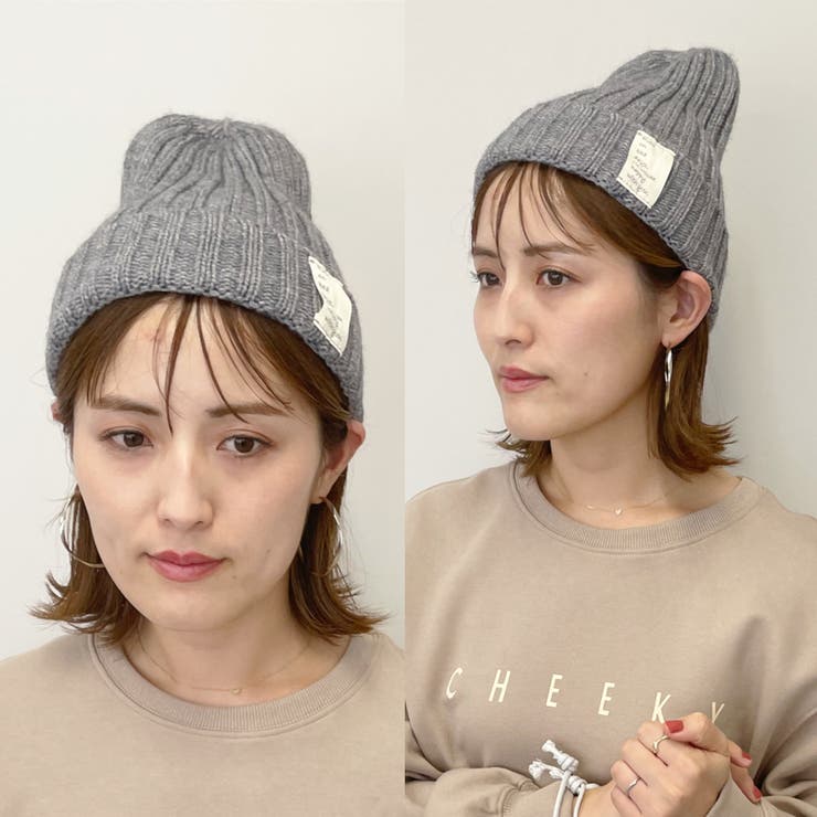 英文字タグ付きリブ編みニット帽 レディース 帽子 |  TOKOHANA | 詳細画像11 