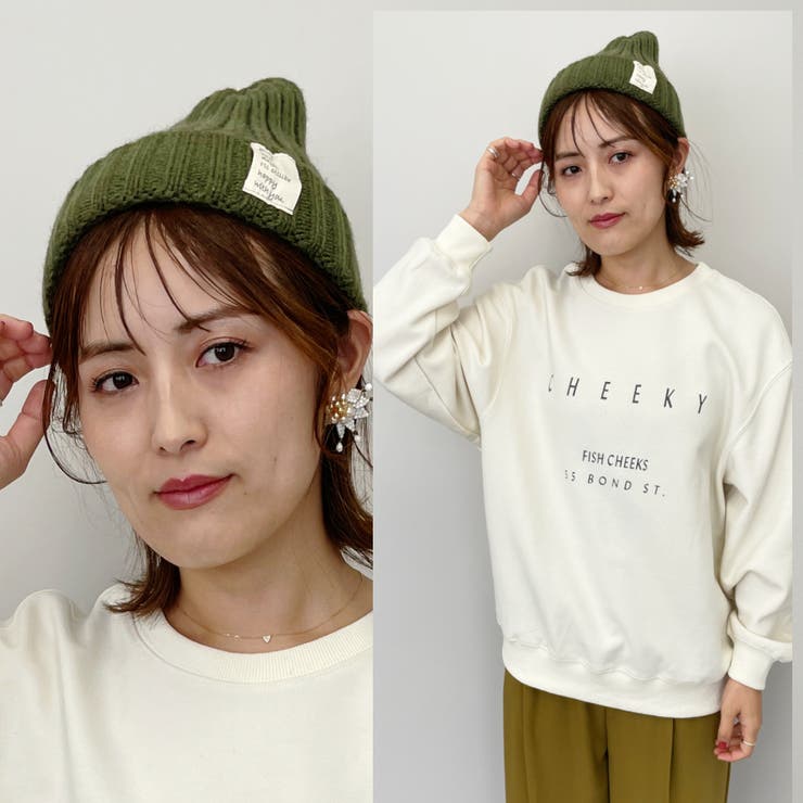 英文字タグ付きリブ編みニット帽 レディース 帽子 |  TOKOHANA | 詳細画像17 