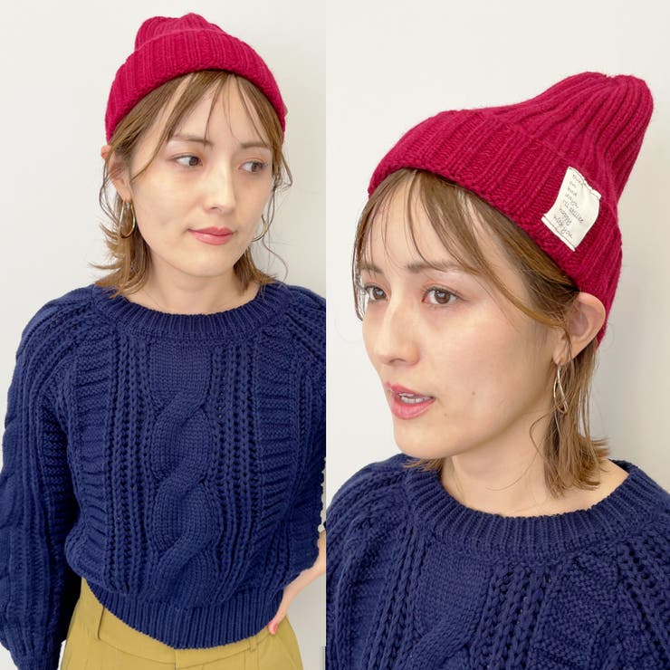 英文字タグ付きリブ編みニット帽 レディース 帽子 |  TOKOHANA | 詳細画像18 