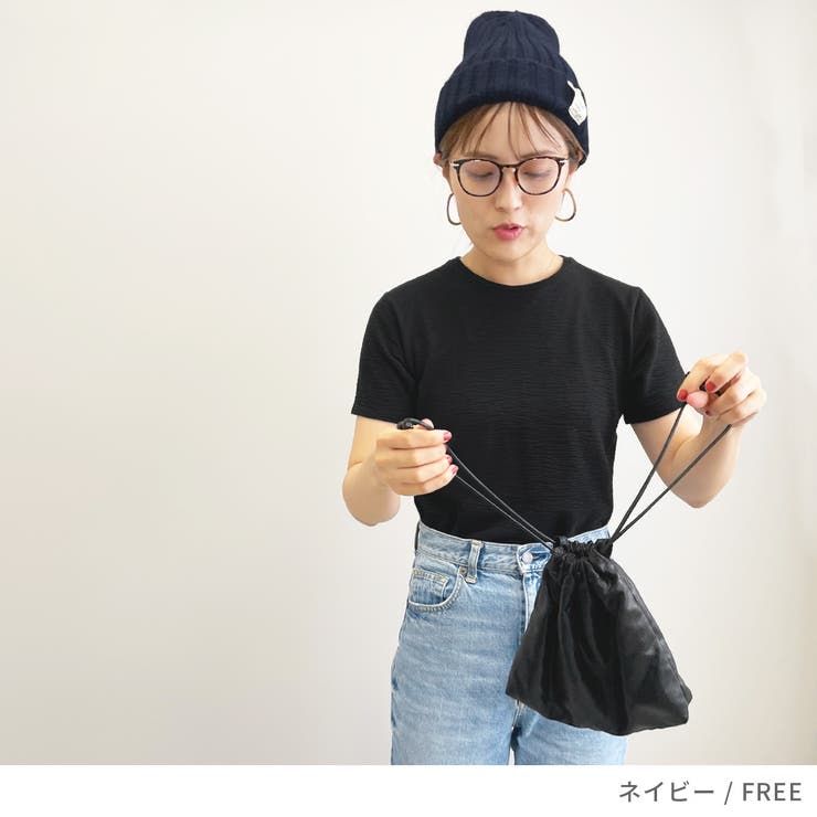 Navy | 英文字タグ付きリブ編みニット帽 レディース 帽子 |  TOKOHANA