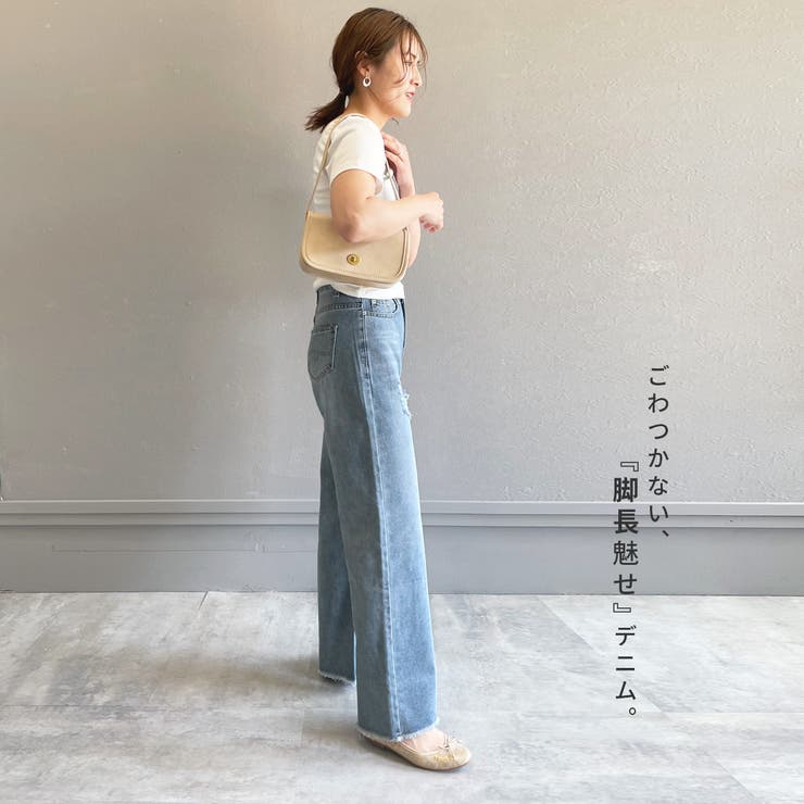 ダメージ加工ワイドデニム 春夏 ボトムス |  TOKOHANA | 詳細画像2 