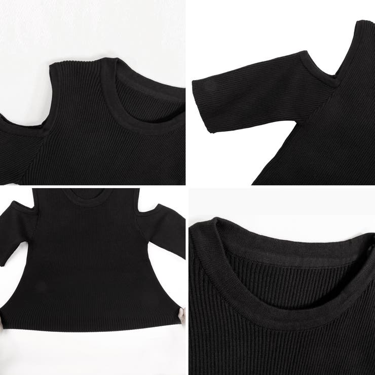 肩魅せ半袖サマーニットソー 春春服オフィス韓国ファッション夏服長袖 トップス |  TOKOHANA | 詳細画像24 