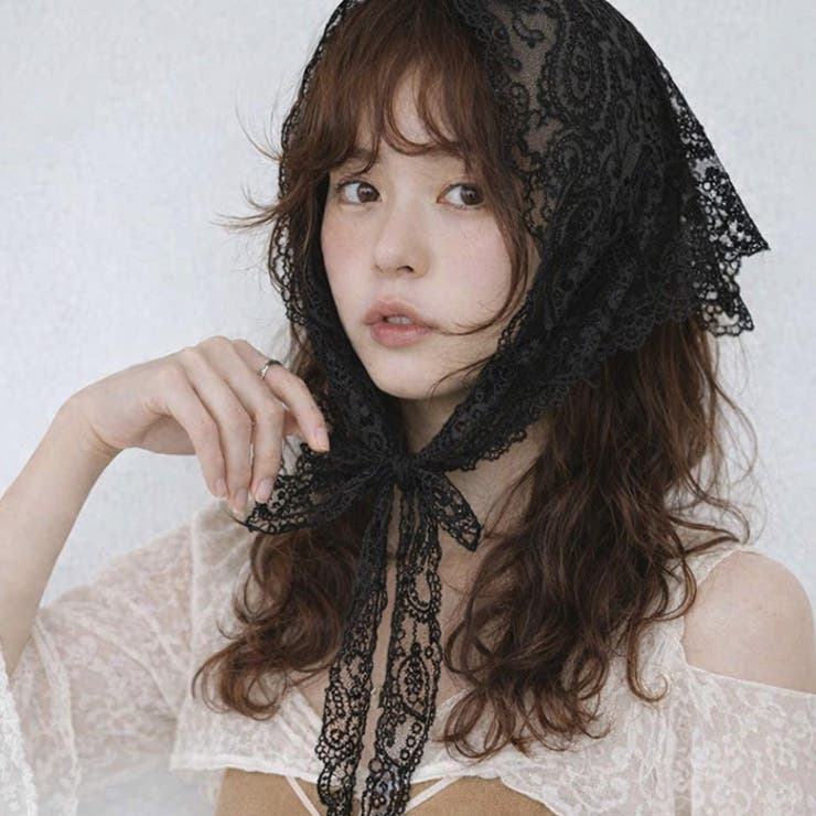 レースバブーシュカ 三角レースヘッドスカーフ トライアングルスカーフ |  TOKOHANA | 詳細画像12 