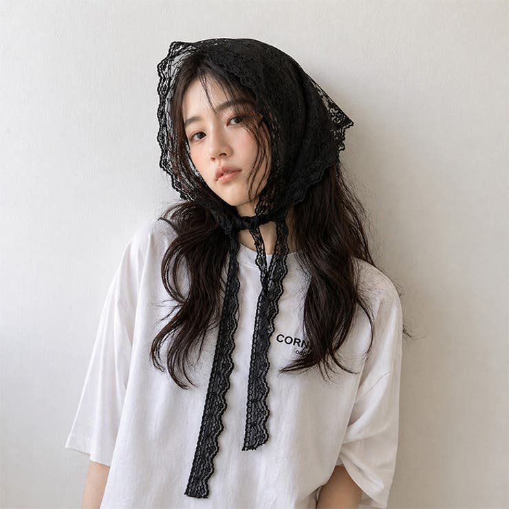 フラワー柄レースバブーシュカ レースバブーシュカ レースヘッドスカーフ |  TOKOHANA | 詳細画像11 