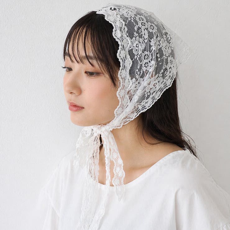 フラワー柄レースバブーシュカ レースバブーシュカ レースヘッドスカーフ |  TOKOHANA | 詳細画像6 