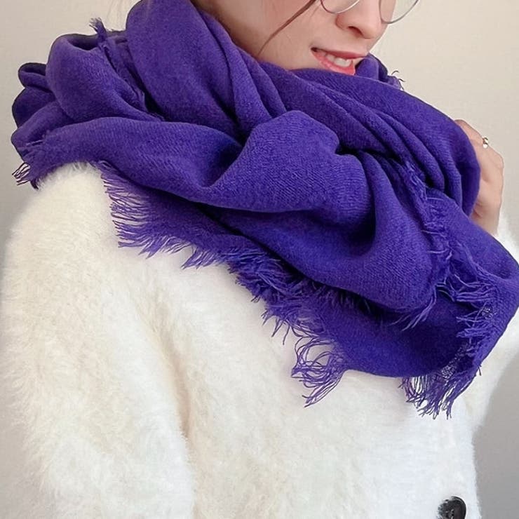 パープル | ストール 無地 大判 |  TOKOHANA