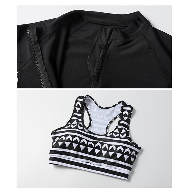 水着体型カバー水着フィットネス水着長袖カップル水着レーディスラッシュカード |  TOKOHANA | 詳細画像12 