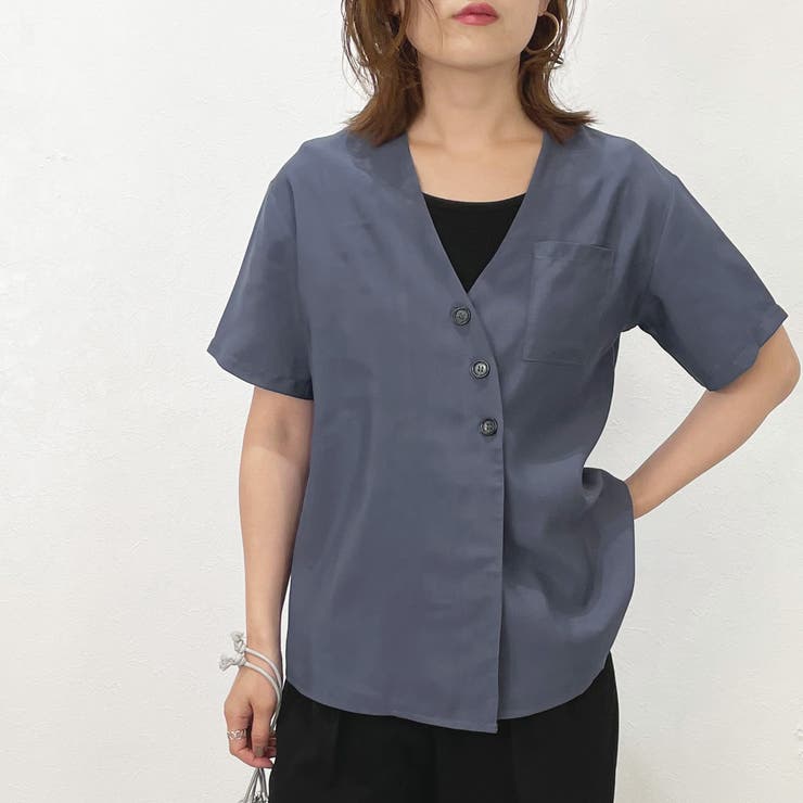 斜め掛けボタンデザインシャツ 春夏 トップス |  TOKOHANA | 詳細画像17 