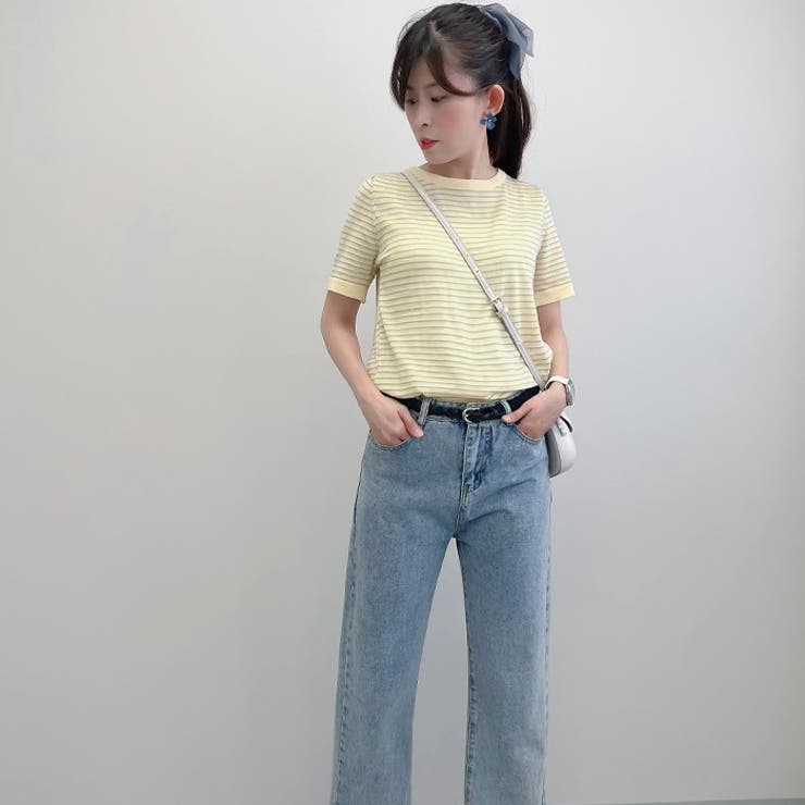 細ボーダー柄薄手サマーニットソー 夏 トップス |  TOKOHANA | 詳細画像10 