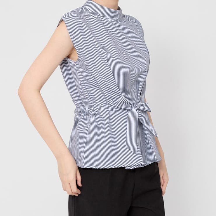 ストライプ柄Navy | ブラウス シアーシャツ レディース夏服オフィスカジュアルストライプ柄 |  TOKOHANA