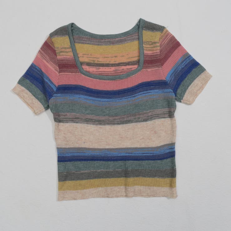 サマーニットレディースマルチボーダー韓国ファッション韓流夏服カジュアルオフィスカ… |  TOKOHANA | 詳細画像20 