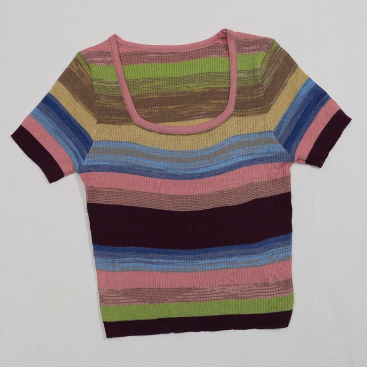 サマーニットレディースマルチボーダー韓国ファッション韓流夏服カジュアルオフィスカ… |  TOKOHANA | 詳細画像21 