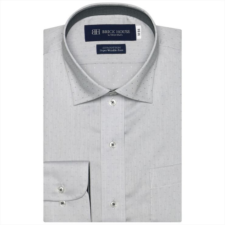 【超形態安定】 ワイドカラー 長袖 形態安定 ワイシャツ 綿100%