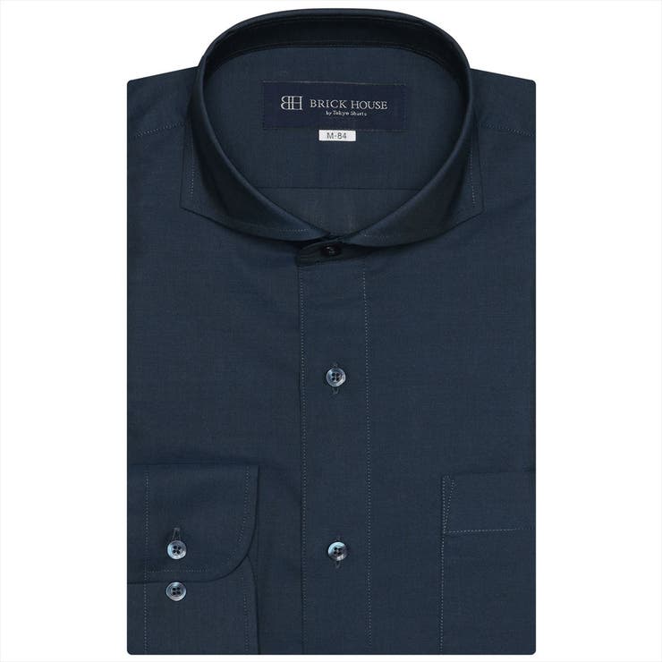 形態安定 ホリゾンタルワイドカラー 長袖ワイシャツ[品番：BRHM0013339