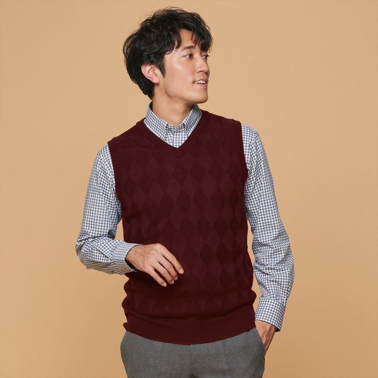 メンズニット ダイヤ柄 ベスト エンジ系 品番 Brhm Tokyo Shirts トーキョーシャツ のメンズ ファッション通販 Shoplist ショップリスト