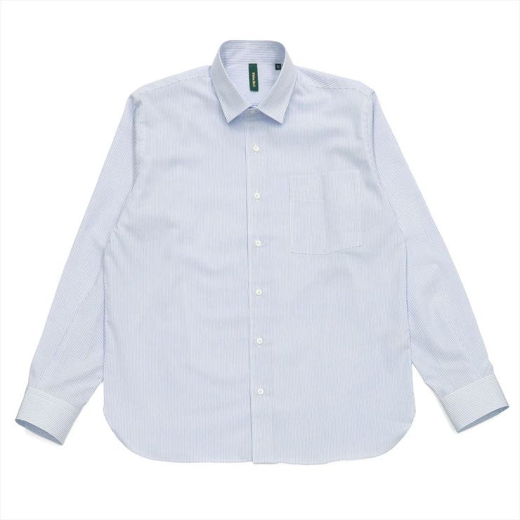 形態安定 ワイドカラー ラウンドテール シャツ 綿100% 長袖シャツ 一流の品質 【正規品直輸入】