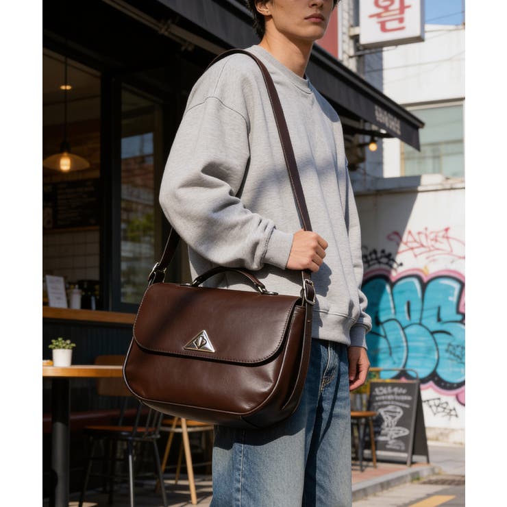 ブラウン | DEVICE ツイストロック メール ショルダーバッグ DSG25145 | DEVICE