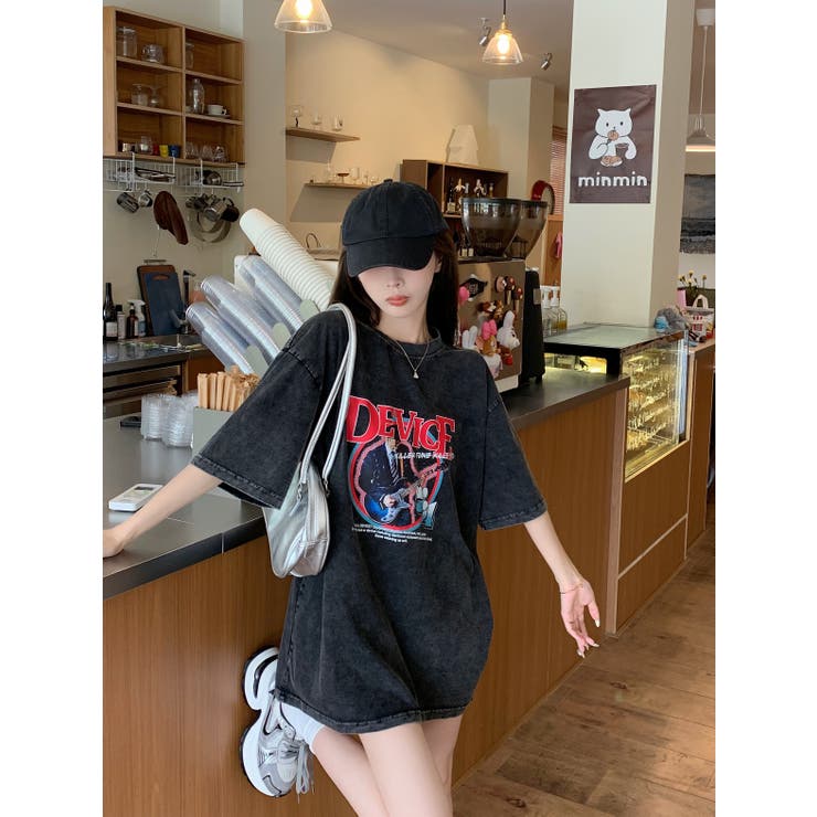 AIデザイン ロック バンド ピグメント ヴィンテージライク 古着風 Tシャツ | DEVICE | 詳細画像5 