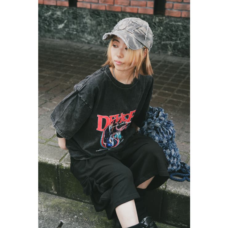 AIデザイン ロック バンド ピグメント ヴィンテージライク 古着風 Tシャツ | DEVICE | 詳細画像22 