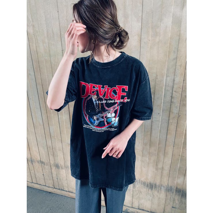 AIデザイン ロック バンド ピグメント ヴィンテージライク 古着風 Tシャツ | DEVICE | 詳細画像12 
