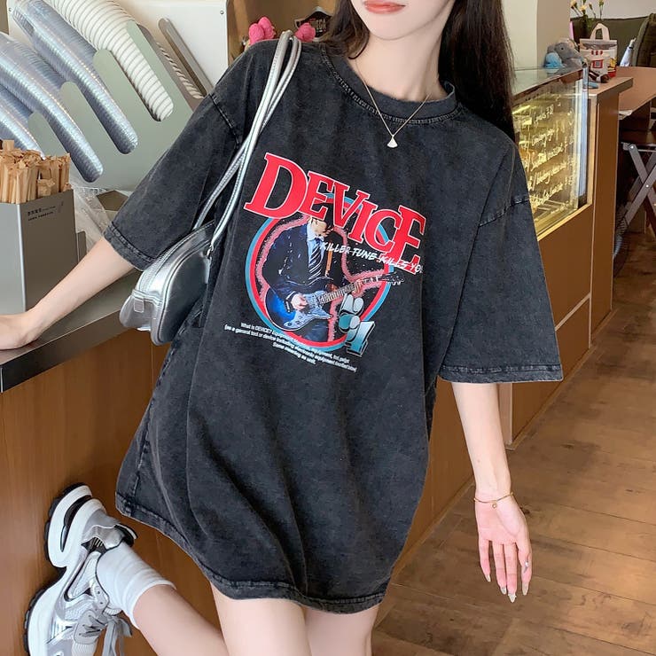 AIデザイン ロック バンド ピグメント ヴィンテージライク 古着風 Tシャツ | DEVICE | 詳細画像27 