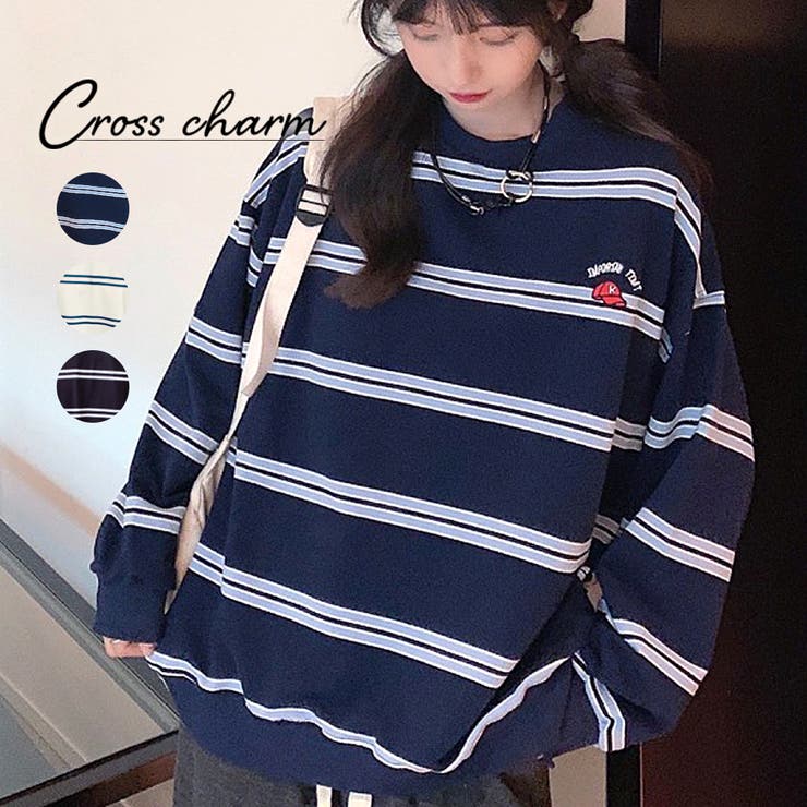 ネイビー | トレーナー 長袖 ボーダー | DEVICE