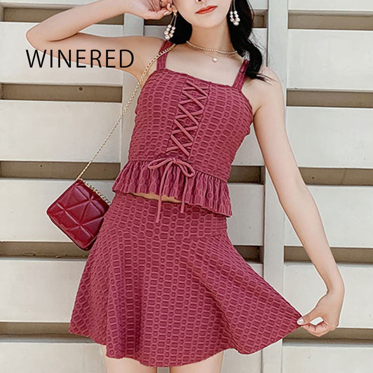 ワインレッド | 水着セット レディース 体型カバー | DEVICE