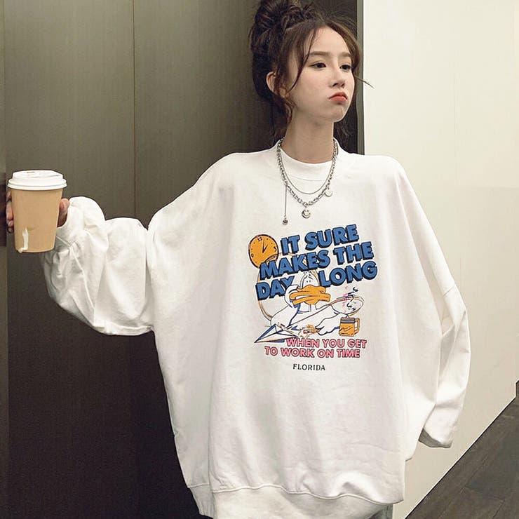 duckプリントトレーナー レディース 長袖 | DEVICE | 詳細画像4 