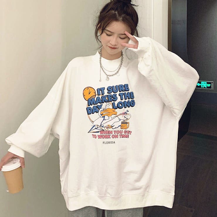 duckプリントトレーナー レディース 長袖 | DEVICE | 詳細画像8 