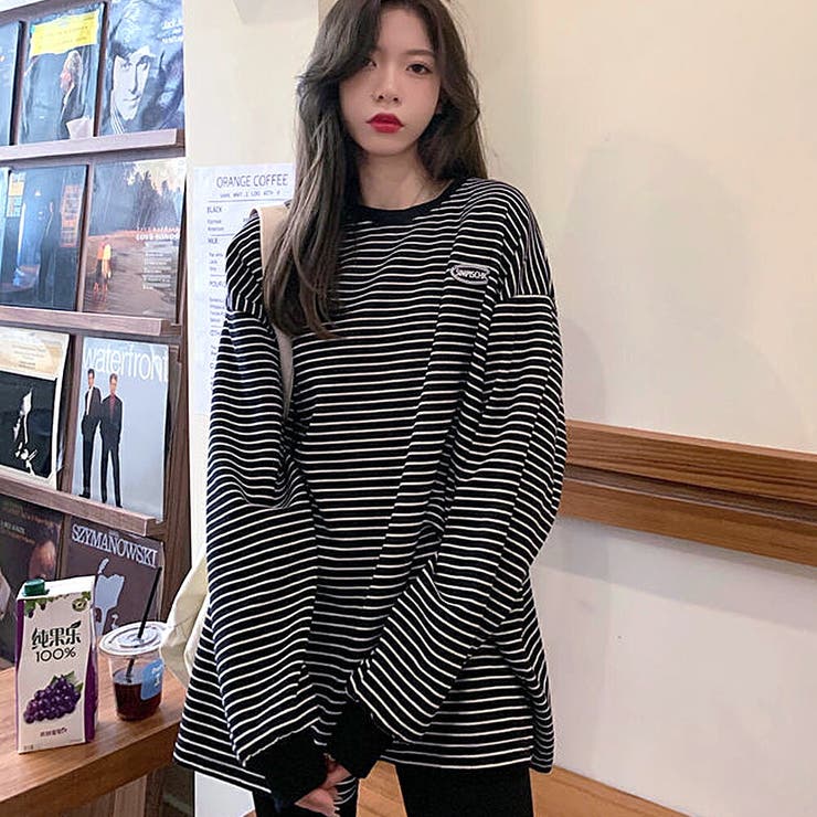 ブラック | トレーナー 長袖 ボーダー | DEVICE