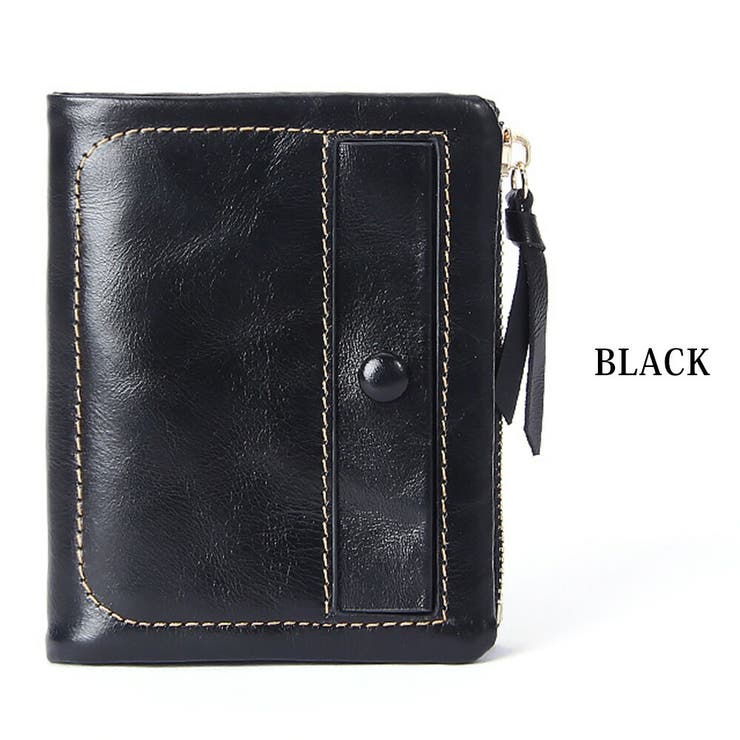 【新品】【IL BISONTE】折財布 二つ折り ブラック シンプル 保存袋付きharuのウォレット