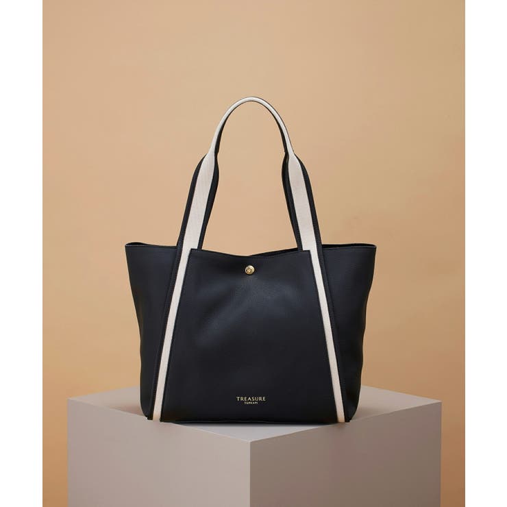 ブラック | ソフトシュリンク テープハンドル A4 トート バッグ | TOPKAPI