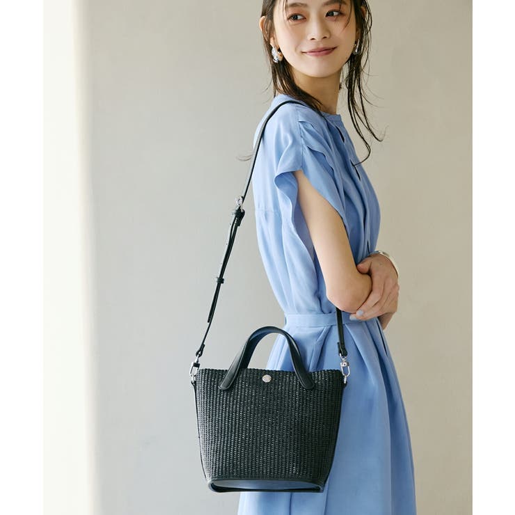 【Breath】レザーハンドル ショルダー付き トート カゴバッグ | TOPKAPI | 詳細画像1 