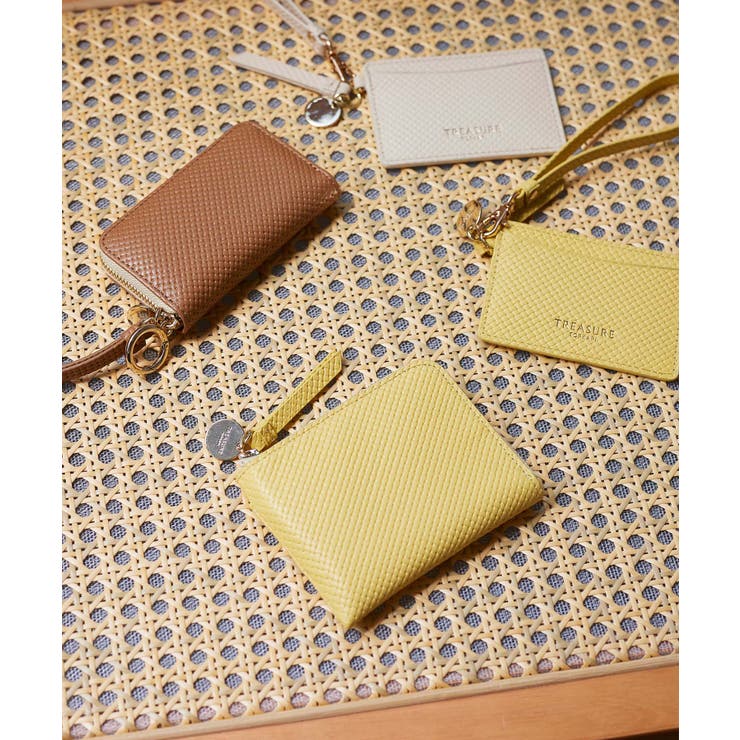 クロスエンボス レザー L字ファスナー ミニ 財布 | TOPKAPI | 詳細画像1 