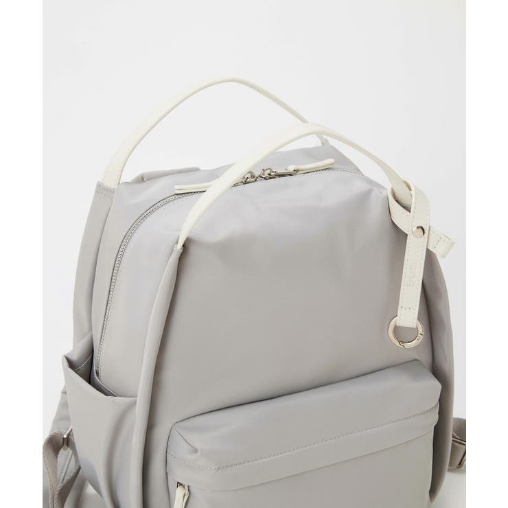 Breath】【撥水】ツヤ ナイロン レザーハンドル ミニ リュック[品番