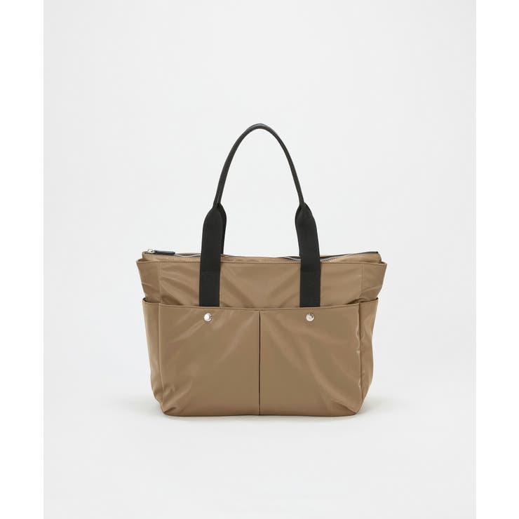 ブラウン | Train 防水ポリエステル ビッグ トートバッグ  8ポケット キャリー対応 | TOPKAPI