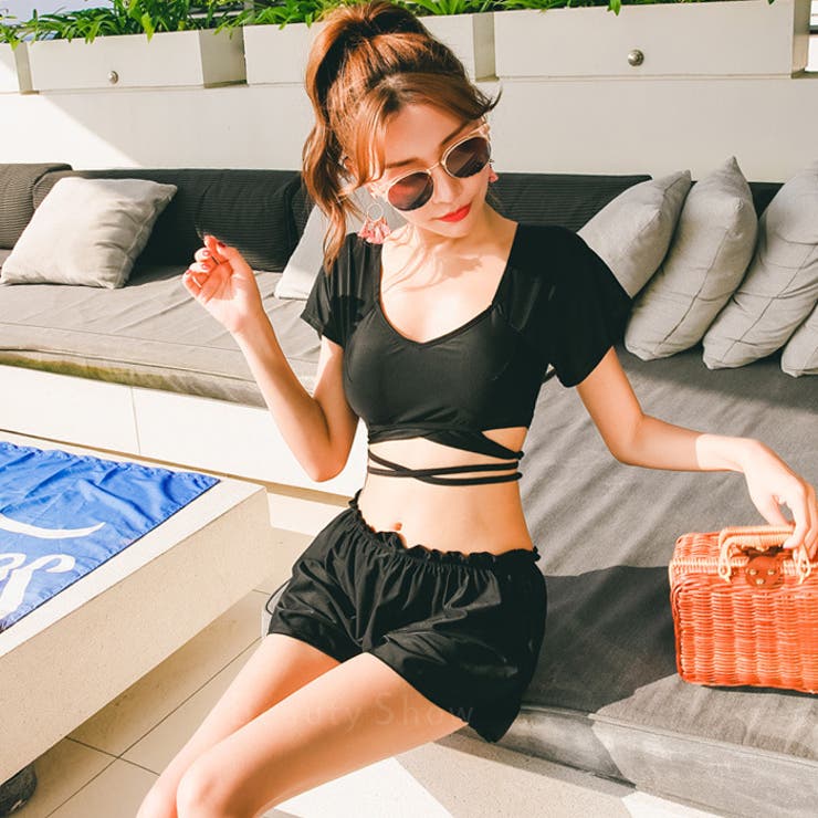 3点セット クロスTスイムウェア 水着 水着[品番：OSRW0003474