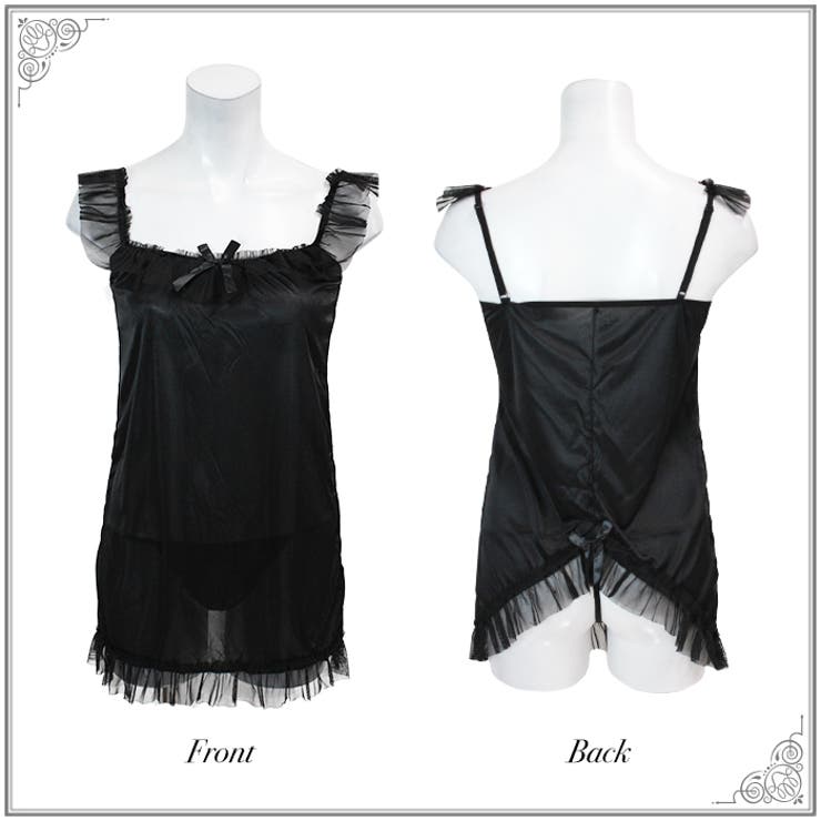 ランジェリー チュールフリル 黒 | OSYAREVO | 詳細画像2 