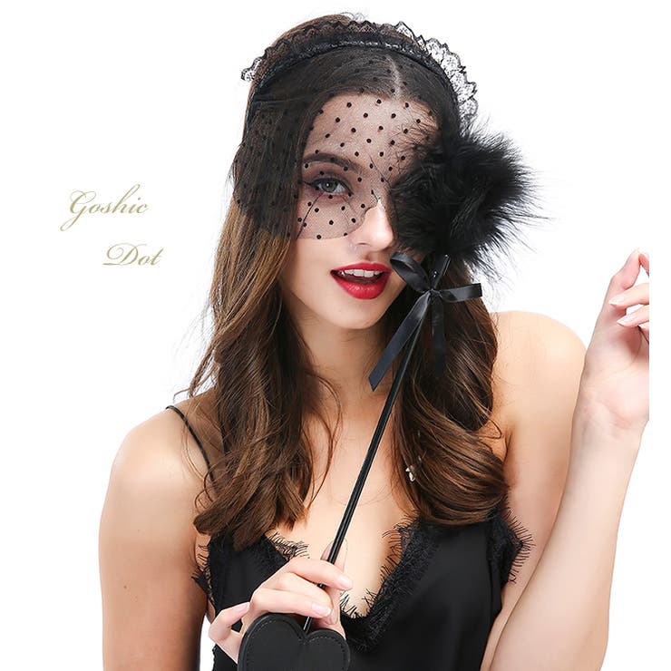 カチューシャ レースマスク ブラック | OSYAREVO | 詳細画像6 