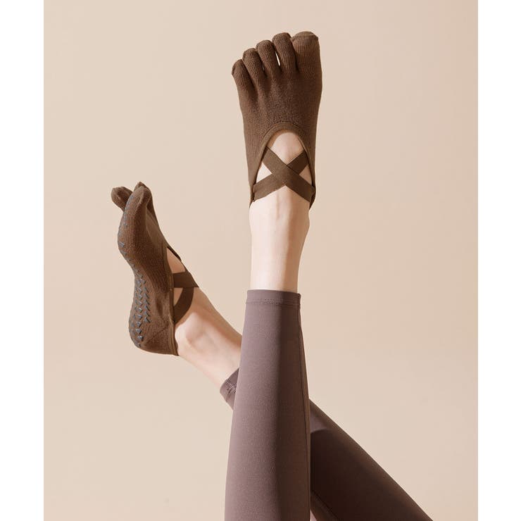 ヨガ ピラティス ソックス 靴下 5本指 くるぶし クロスバンド yoga | OSYAREVO | 詳細画像15 