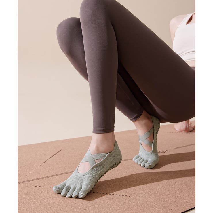 ヨガ ピラティス ソックス 靴下 5本指 くるぶし クロスバンド yoga | OSYAREVO | 詳細画像7 